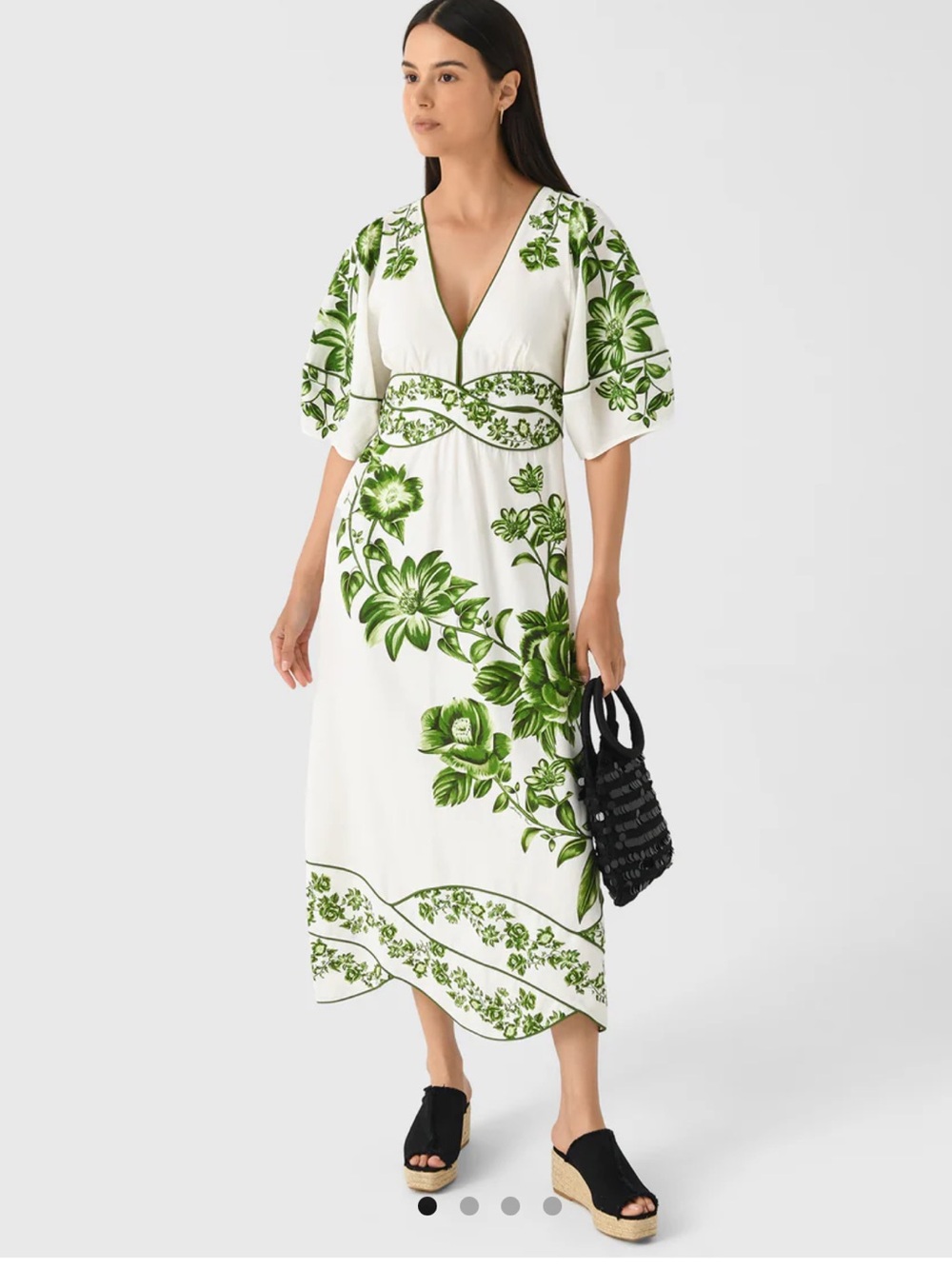 Farm Rio Floral Cascade Midi Dress - Picture 3 of 15